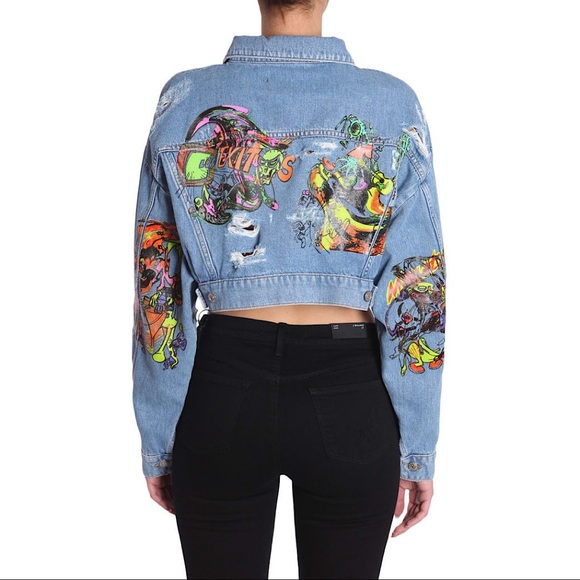 Jeremy Scott Graphic Print Denim Jacket - Picture 5 of 9